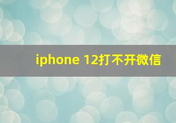 iphone 12打不开微信